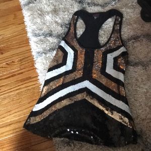 Bebe sequined razor back party tank! XS